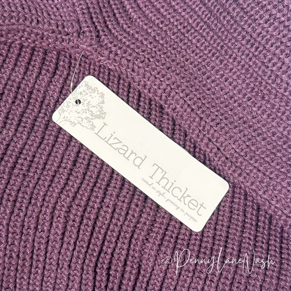 Lizard Thicket Lace Up Back Sweater Size Small Dark Plum - Picture 7 of 11